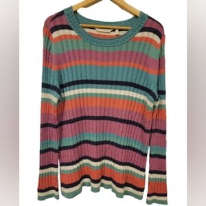 COPY - Soft Surroundings Women’s Colorful Striped Knit Sweater Top Size Large
